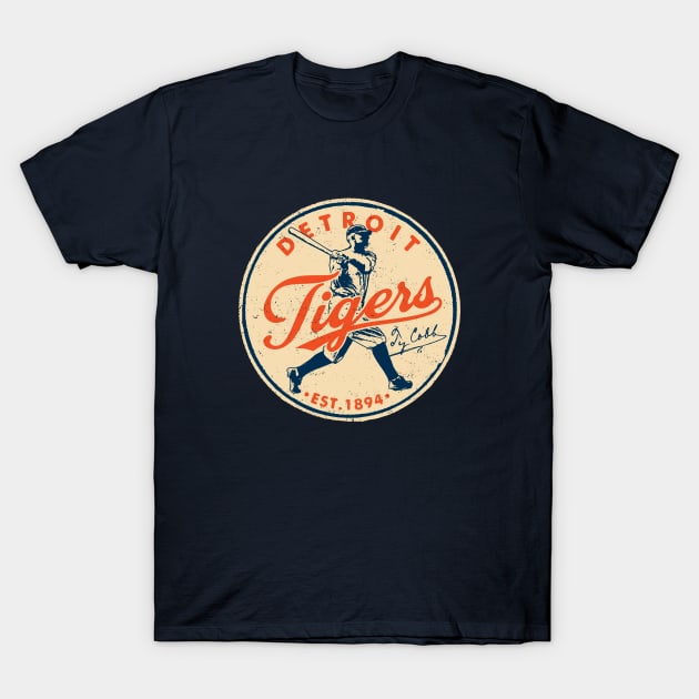 Vintage Detroit Tigers 3 by Buck Tee T-Shirt by Buck Tee